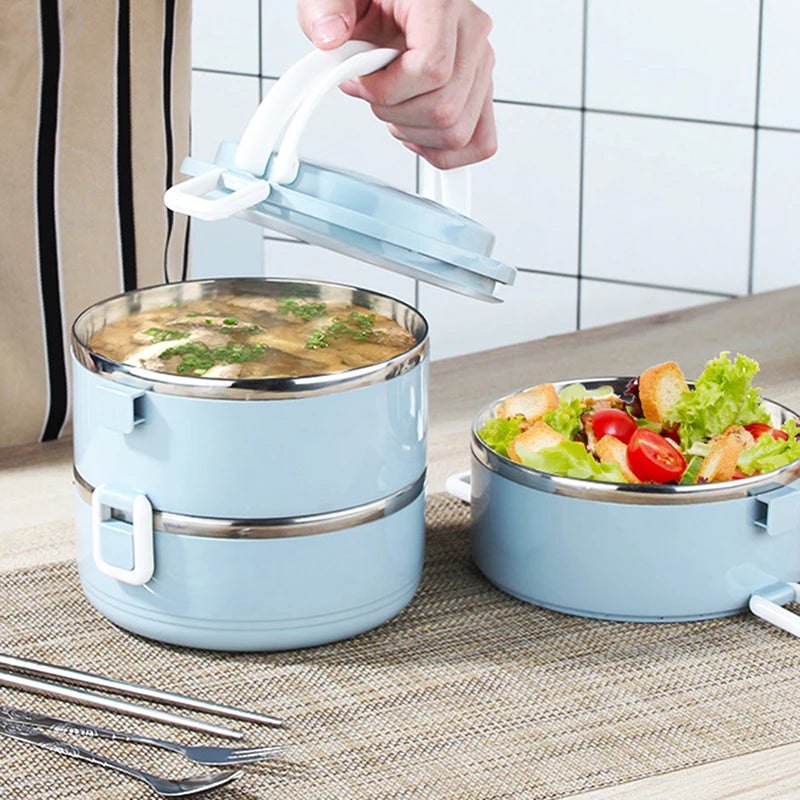 1-4 Layer Food Storage Containers Bento Lunch Box with Handle Insulated Food Container for Work School Camping Box